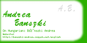 andrea banszki business card